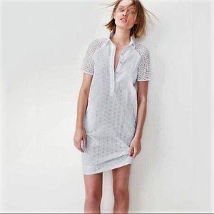 J. Crew white eyelet shirtdress